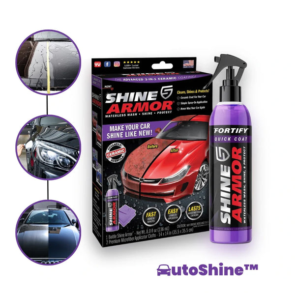 AutoShine™ - Spray Premium Cerámico Hidrofóbico Para Vehículos + Paño de Micro-Fibra Gratis