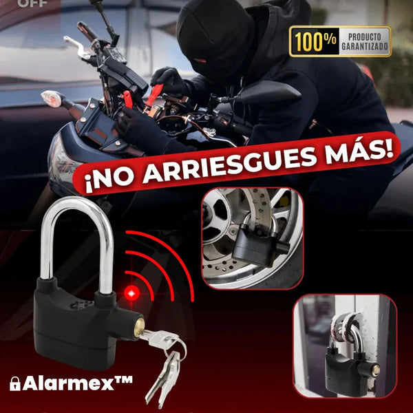 [Compra 1 y Lleva 1 Gratis] Alarmex™ - Candado Antirrobo de Acero Endurecido con Alarma Integrada