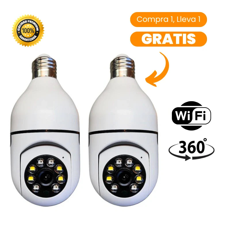 [Compra 1 y Lleva 1 Gratis] SafeCamGuard™ - Cámara de Seguridad 360° con Sensor de Movimiento y Visión Nocturna