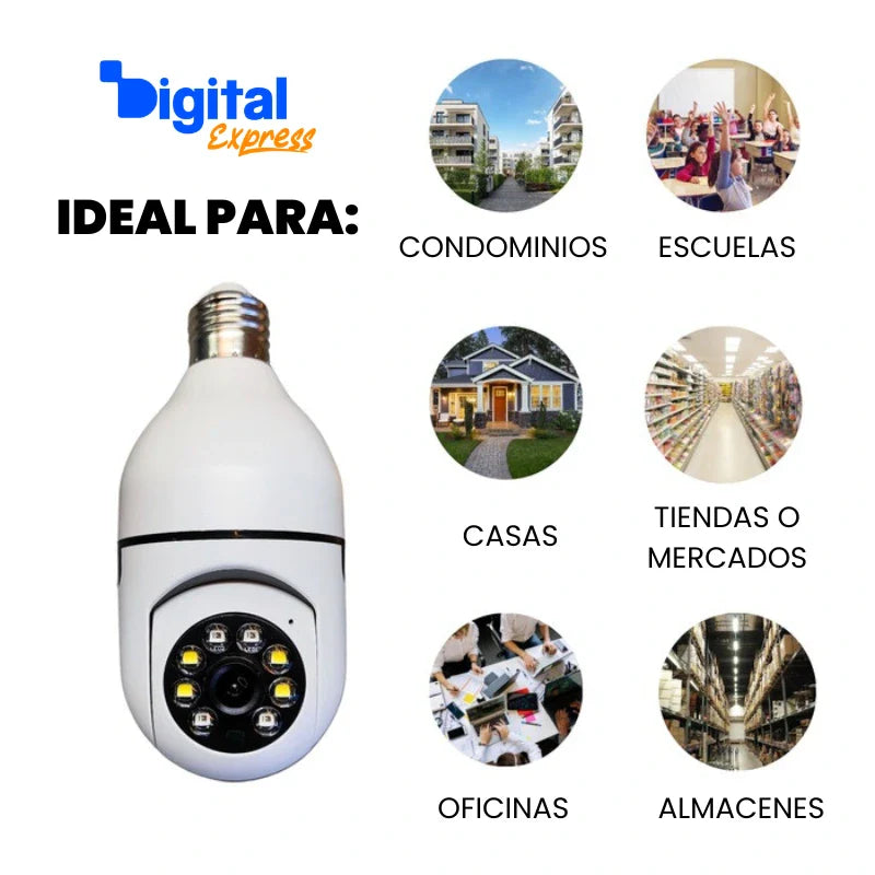 [Compra 1 y Lleva 1 Gratis] SafeCamGuard™ - Cámara de Seguridad 360° con Sensor de Movimiento y Visión Nocturna