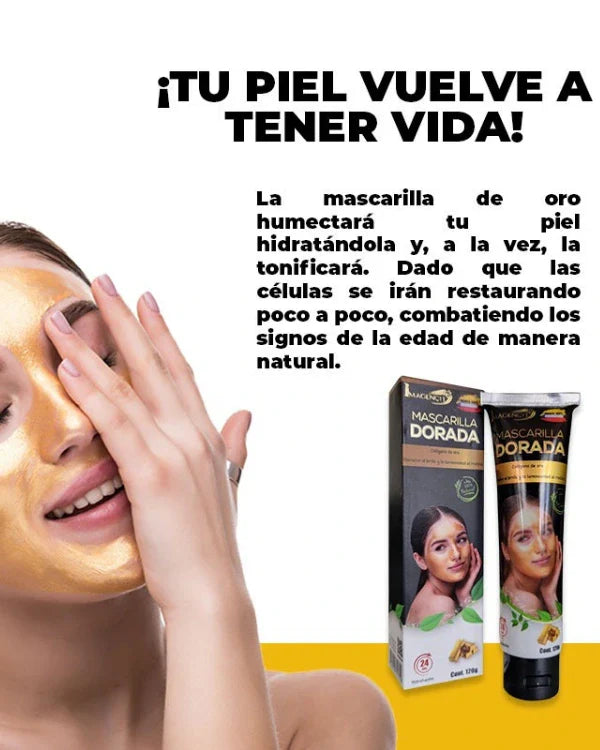 GoldenSkin™ - Mascarilla con Rejuvenecimiento Intensivo y Colágeno de Oro (El Secreto Para Tener 18 Años)