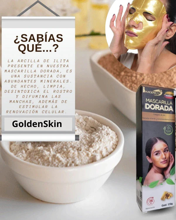 GoldenSkin™ - Mascarilla con Rejuvenecimiento Intensivo y Colágeno de Oro (El Secreto Para Tener 18 Años)