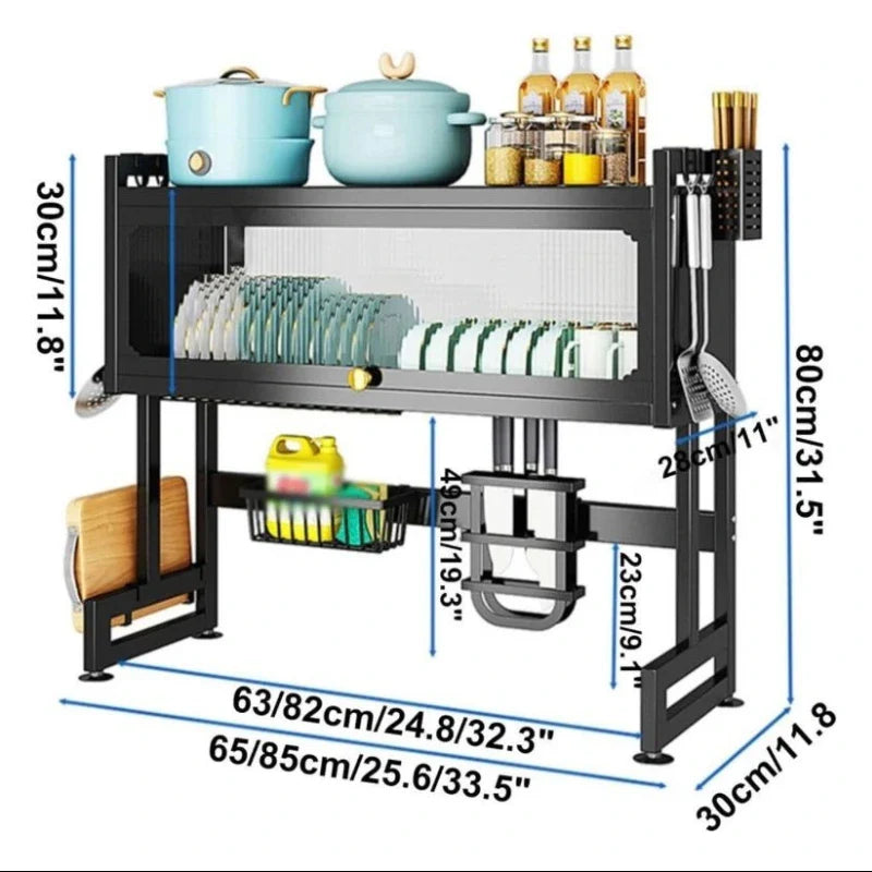 Estante Escurridor de Cocina de 2 Niveles - Gran Capacidad y Ahorro de Espacio