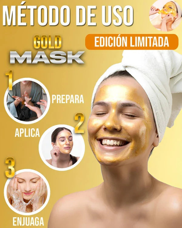 GoldenSkin™ - Mascarilla con Rejuvenecimiento Intensivo y Colágeno de Oro (El Secreto Para Tener 18 Años)